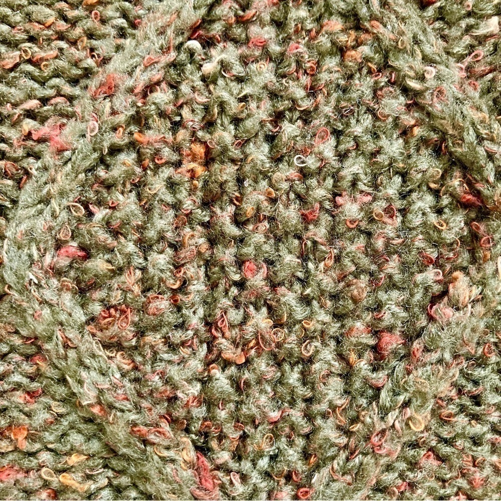 Jolt Green Orange Fall Crop Knitted Woven Pullover Sweater Size Small - Picture 4 of 9